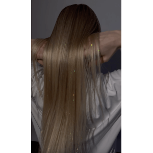 Блестящие нити для волос золотые "Голди"