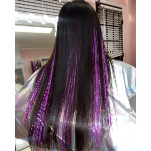 Блестящие нити для волос фиолетовые "Лаванда"