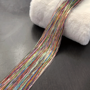 Блестящие нити для волос разноцветные "Радуга"