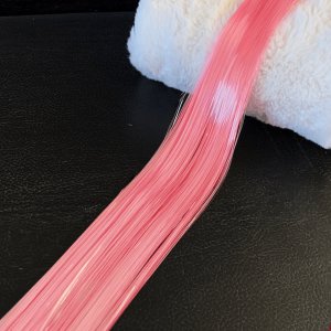 Блестящие нити для волос лососевые "Пинки"