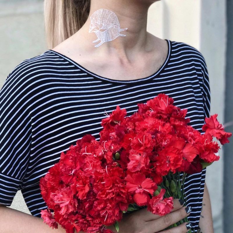 Переводная тату белая лиса