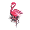 Временная тату фламинго и мандала