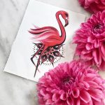 фламинго и мандала и цветы