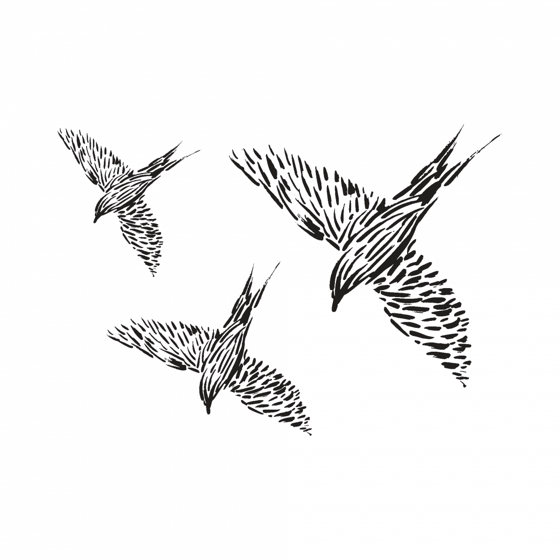 Black Doves Flying Tattoo