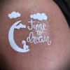 Переводная тату белая Time to dream на плече