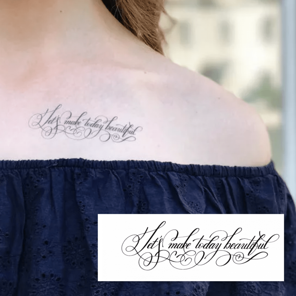 Temporary tattoo "Напис Let`s make today beautiful"
