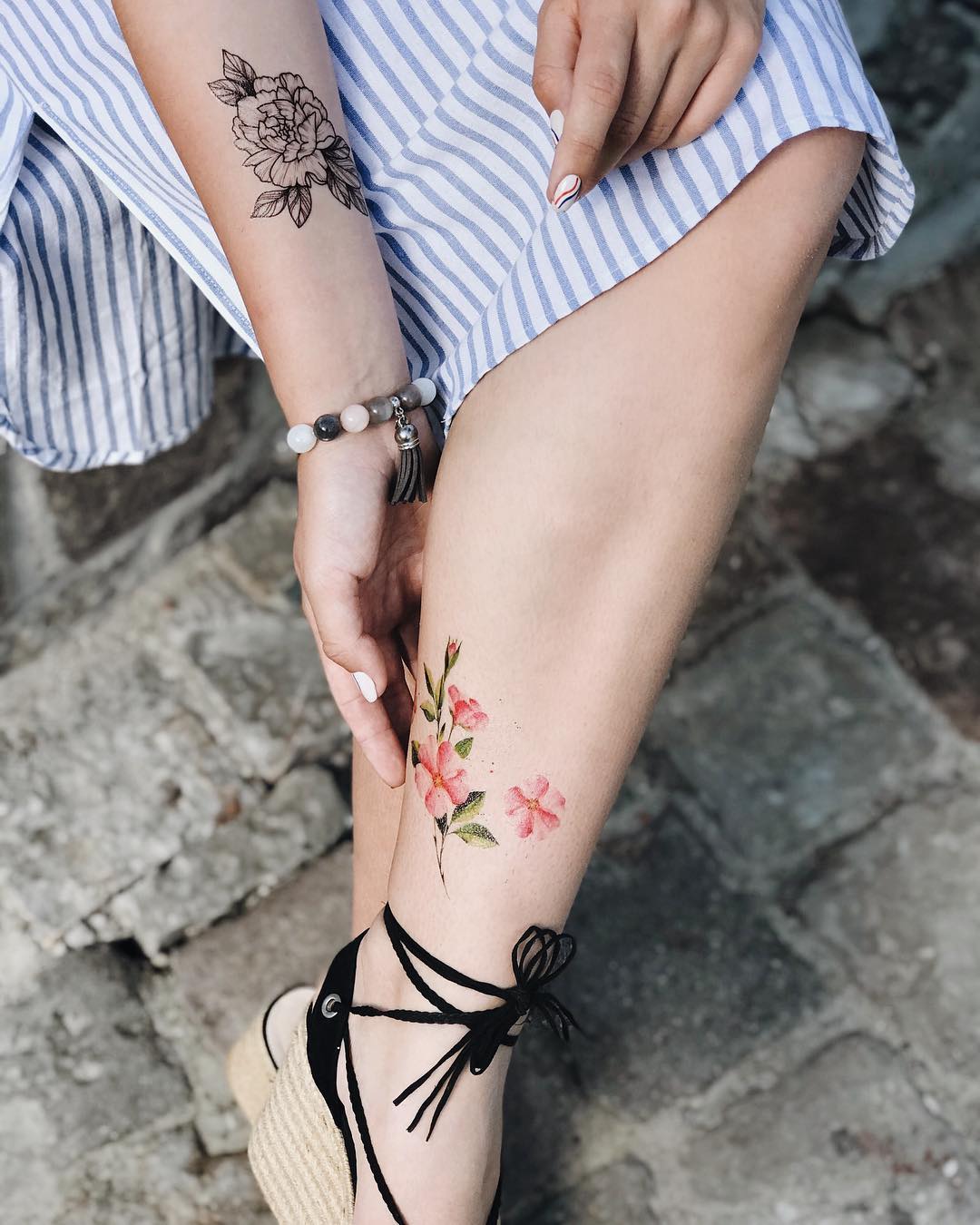 Временные татуировки цветы купить цветочная база на пражской