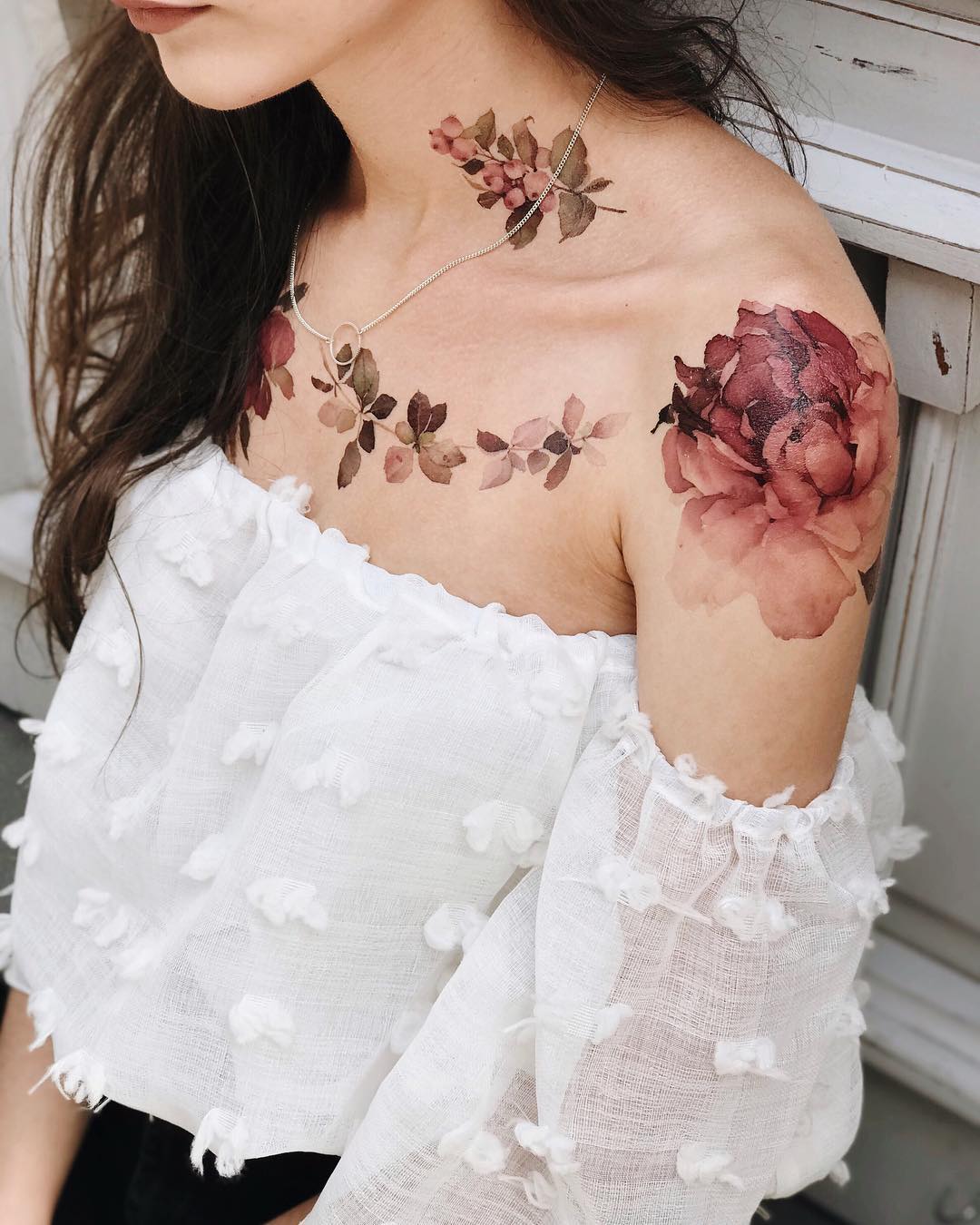 Buy Colored Temporary Tattoo Violet mood: a luxurious peony