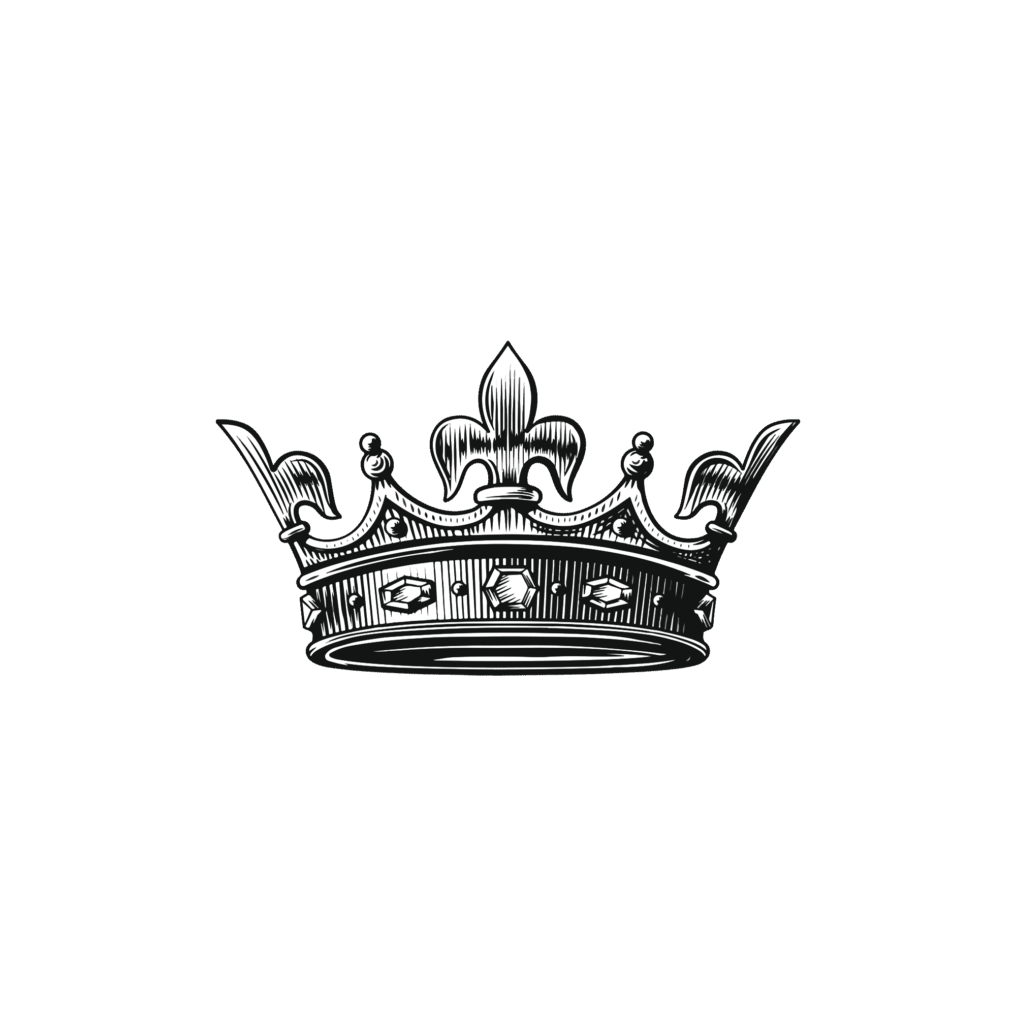 Temporary tattoos buy - "Crown" Black and white