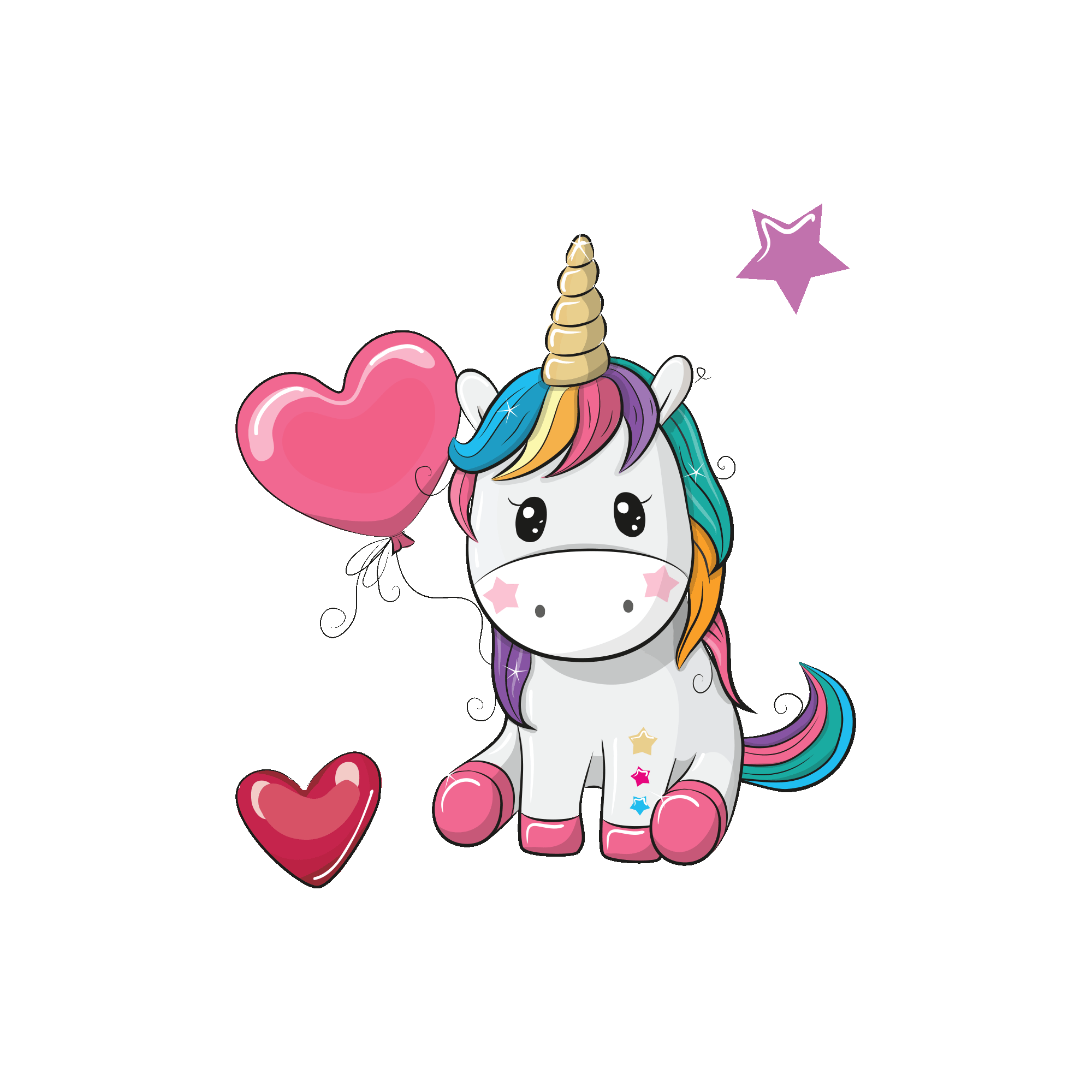 Download Temporary tattoos buy - "Heart unicorn" Color