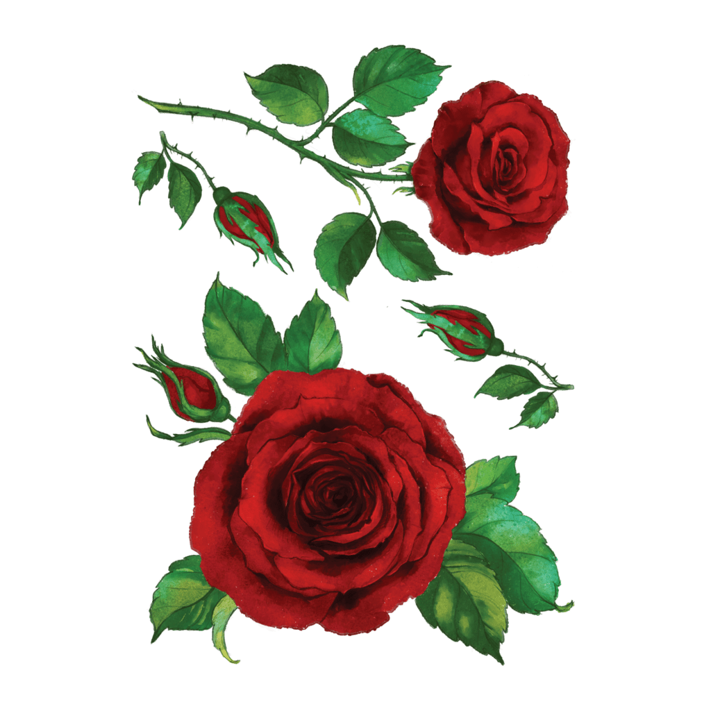 Временное тату "Королівська троянда"