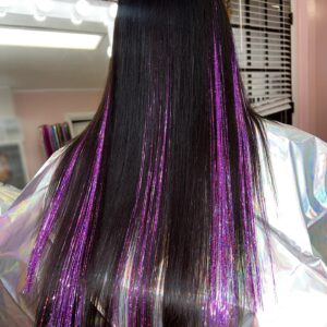 Блискучі нитки для волосся фіолетові «Лаванда»