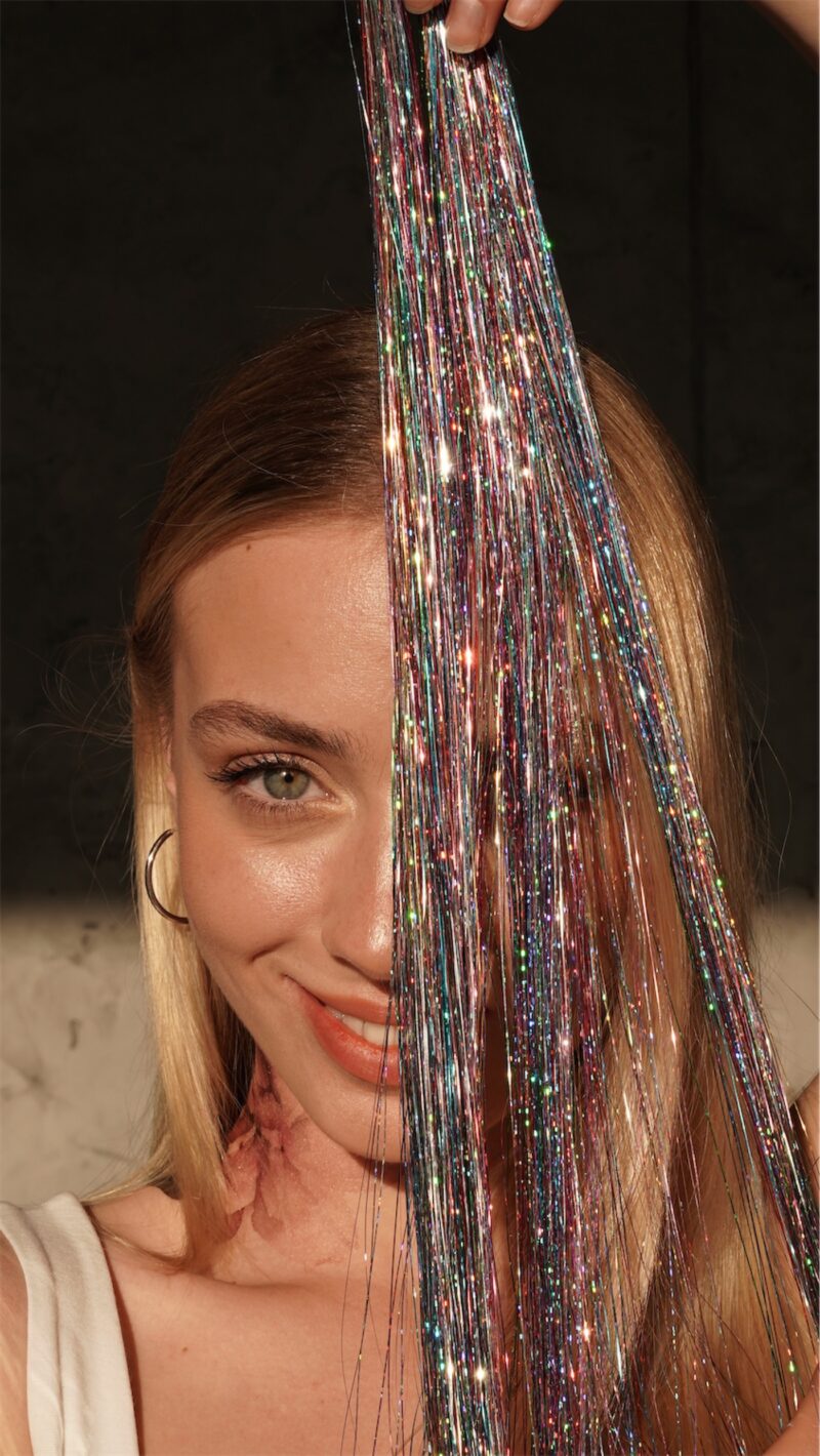 Colorful hair tinsels "Rainbow"