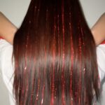 Блискучі нитки для волосся червоні "Арієль"