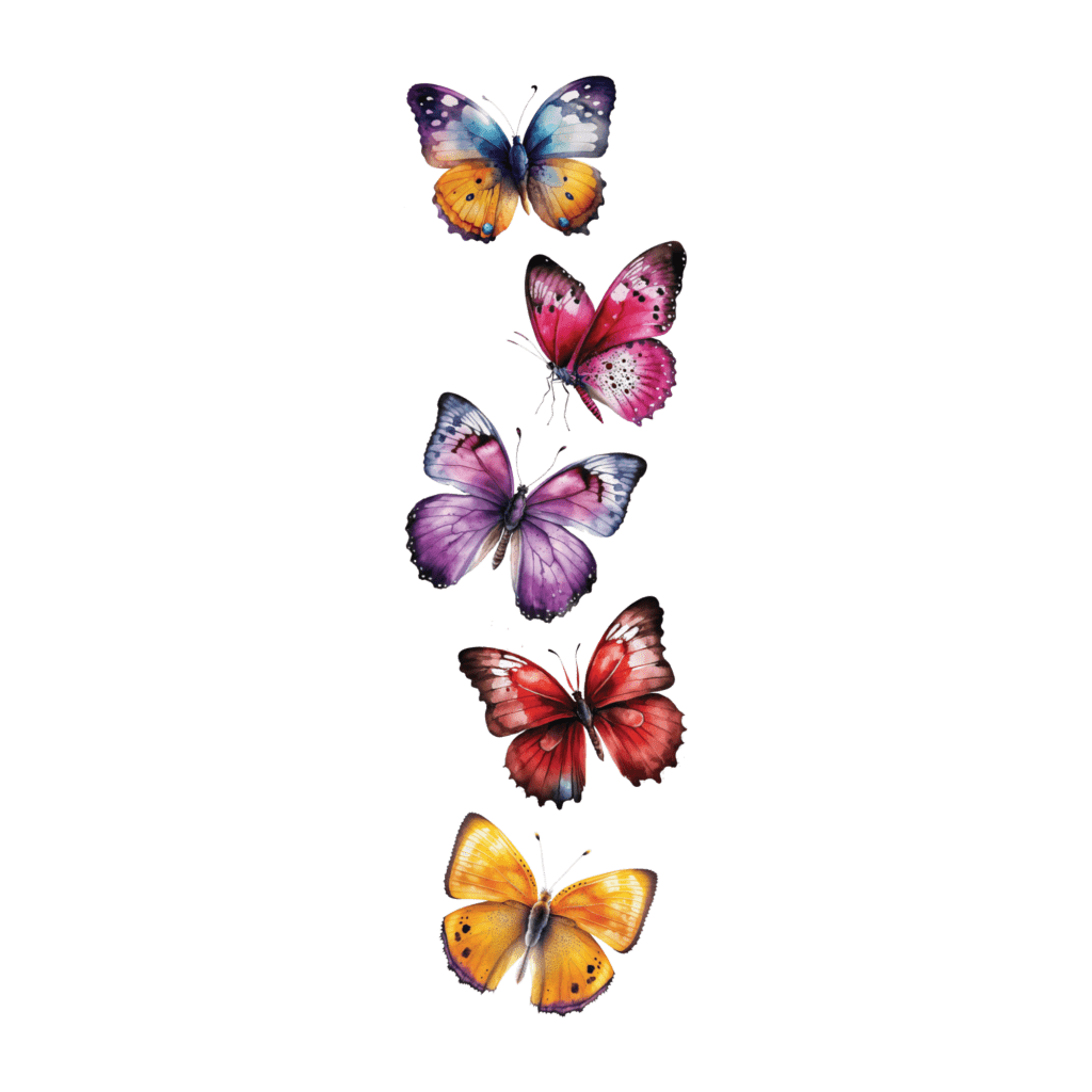 Временное тату "Кольорові метелики"