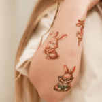 Temporary tattoo "Рожеві зайці"