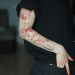 Temporary tattoo "Тату-рукав Рожевий дракон"