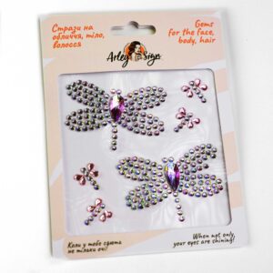 Gems for face, makeup, body and hair (colored) Diamond dragonflies