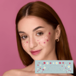 Temporary tattoo Natural freckles with flowers