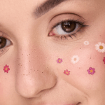 Temporary tattoo Natural freckles with flowers