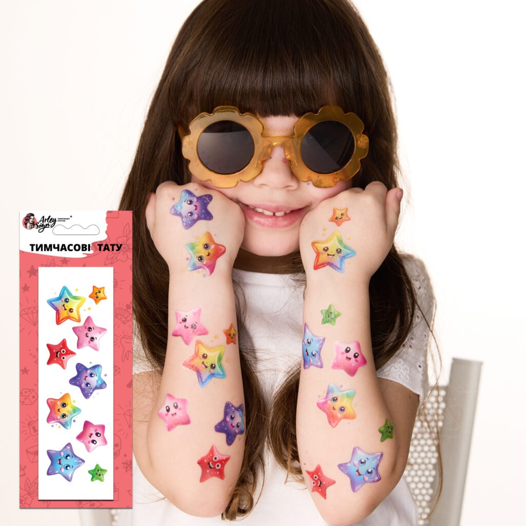 Temporary tattoo Colored stars