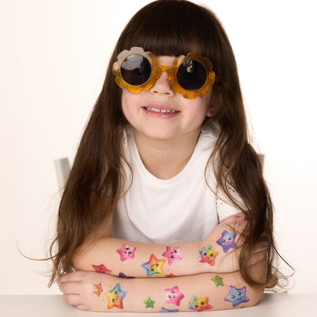 Temporary tattoo Colored stars