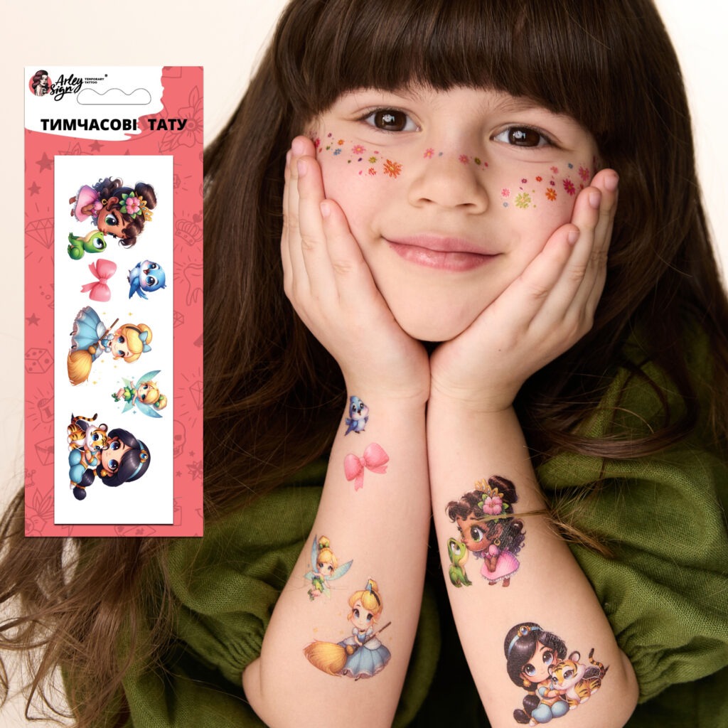 Temporary tattoo Cute princesses