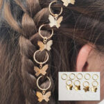 Hair rings "Small butterflies" (golden)