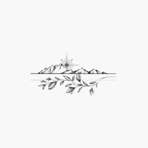 Temporary tattoo Nature Tattoo: Mountains and Leaves