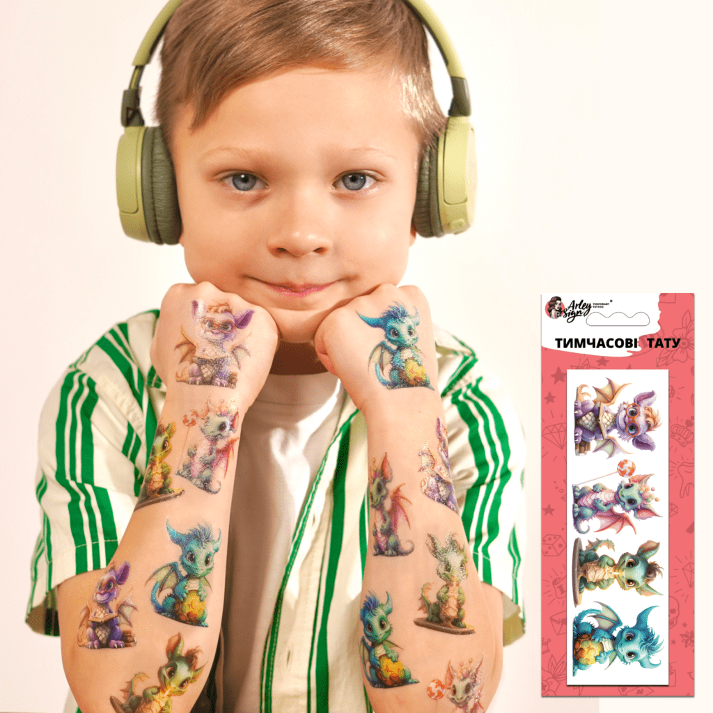 Temporary tattoo Cute dragons