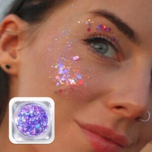 Purple glitter for face and body 