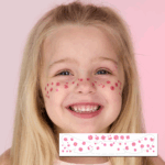 Temporary tattoo Freckles pink flowers