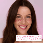 Temporary tattoo Freckles pink flowers