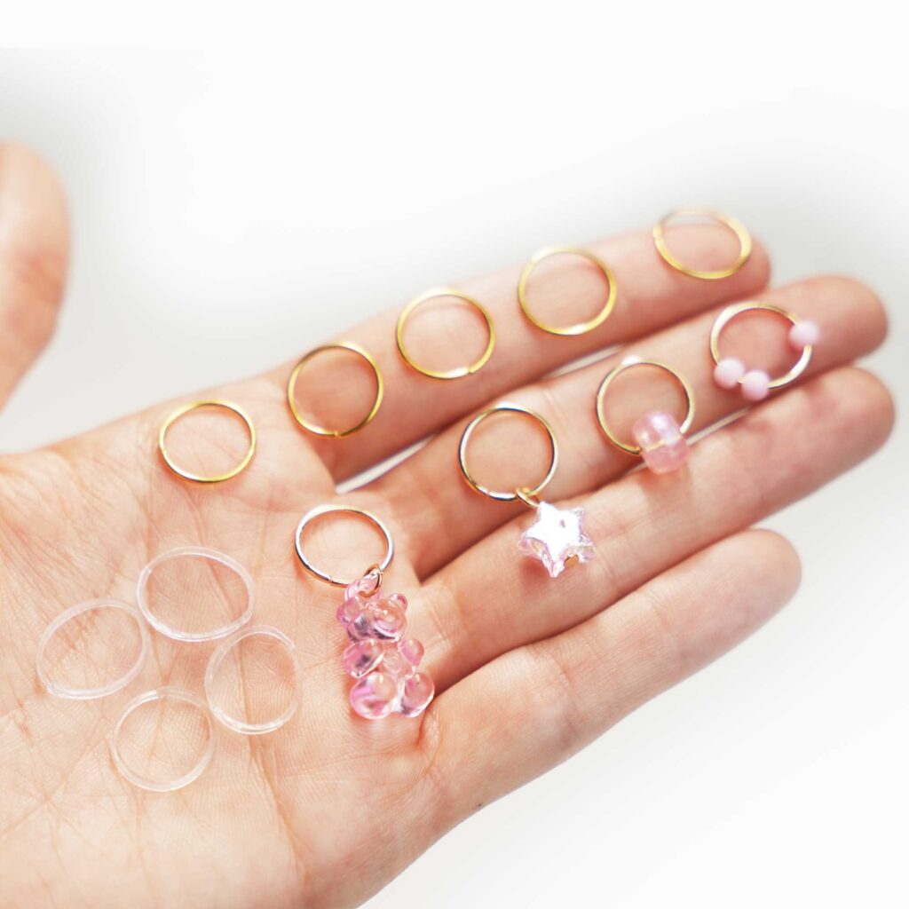 Hair rings "Bear and star" (Gold)