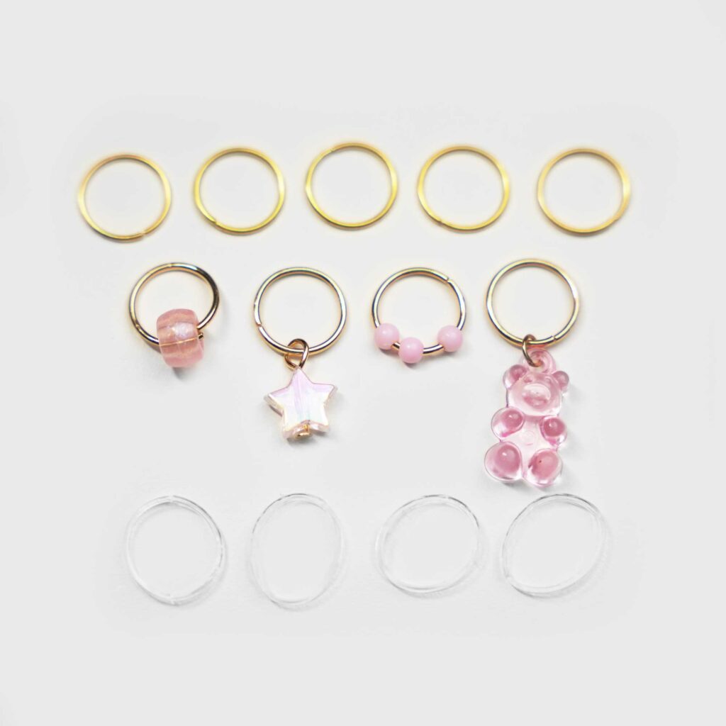 Hair rings "Bear and star" (Gold)