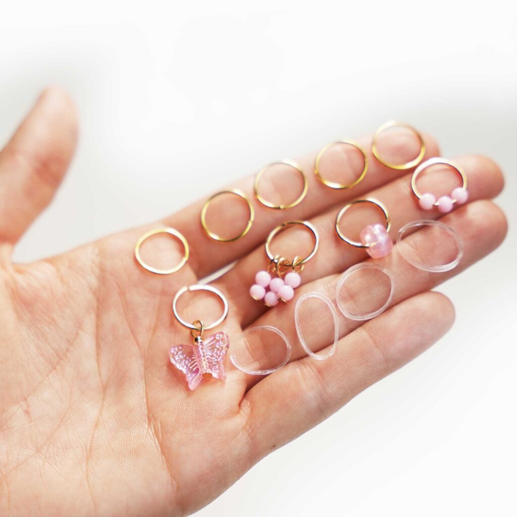 Hair rings "Butterfly and balls" (gold)