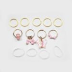 Hair rings "Butterfly and balls" (gold)
