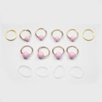 Hair rings "Pink balls" (gold)