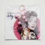 Hair rings "Pink balls" (gold)